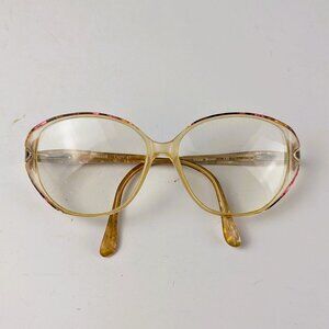 Vintage Women's Pink Oval Resin Glasses